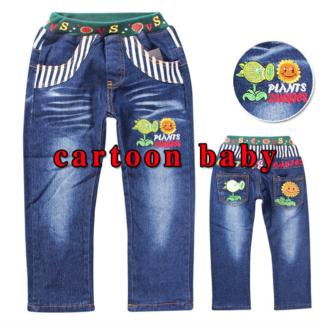 Newest Design!!!5pcs/lot Baby Cartoon pants,Winter warm jeans, Children thick Long pants,Kids padded pants,Fashion baby  wear