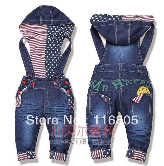 Newest Design!! Baby Boys/Girls Overall Jeans Long Trousers Fashion Kids pants High quality baby wear