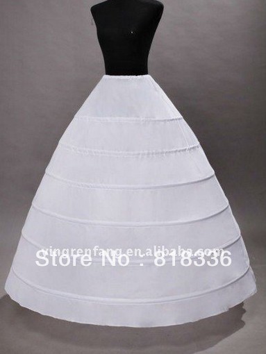 Newest Gorgeous White 6 HOOP PETTICOAT crinoline SLIP Underskirt BRIDAL WEDDING dress Hot Sale!