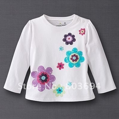 Newest kids t-shirts long sleeve,Baby cotton tee 6pcs/lot Free shipping 5558