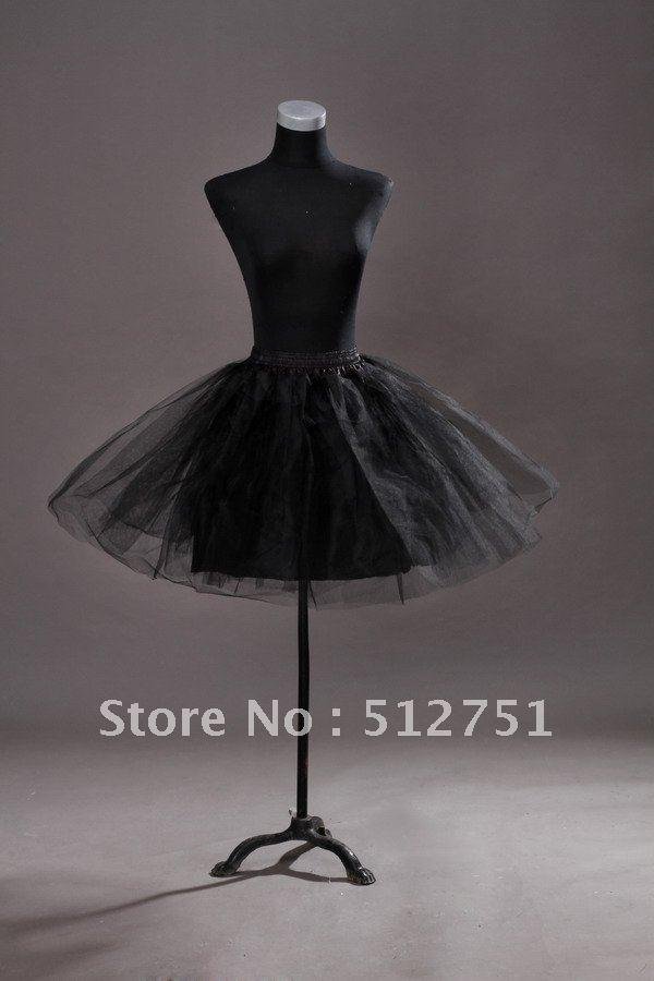 newest modern mini elegant black two layers wedding petticoat PC-024