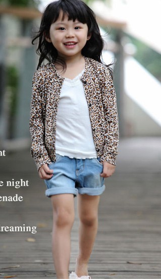 Newest Style For 2013 Spring Leopard Cotton Cardigan for Baby Girls Boys