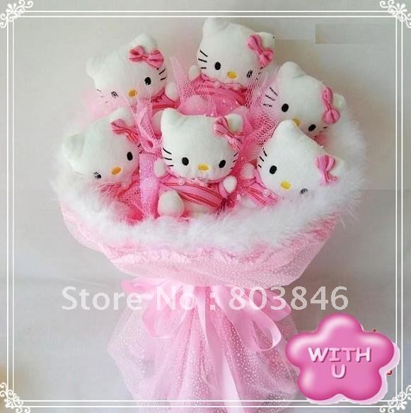 Newest style romantic Hello Kitty bouquet for Wedding,Valentine, Birthday as Gift 1set/lot