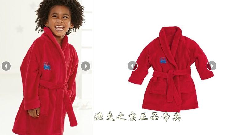 Next child robe thickening coral fleece infant robe sleepwear lounge ceremonized red