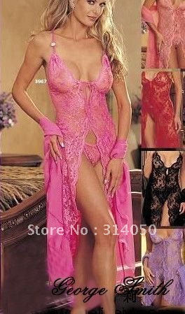 NG008 Free shipping!Sexy lingeries,Sexy long  full lace lingeries dress underwear,Women Intimate Sleepwear Nightwear