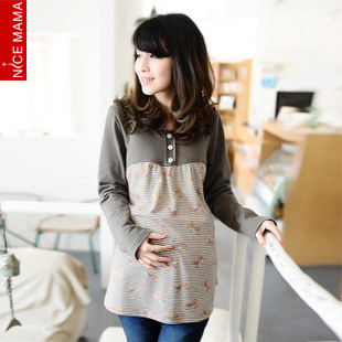 Nice mama maternity clothing spring maternity top maternity 2013 long-sleeve sweater
