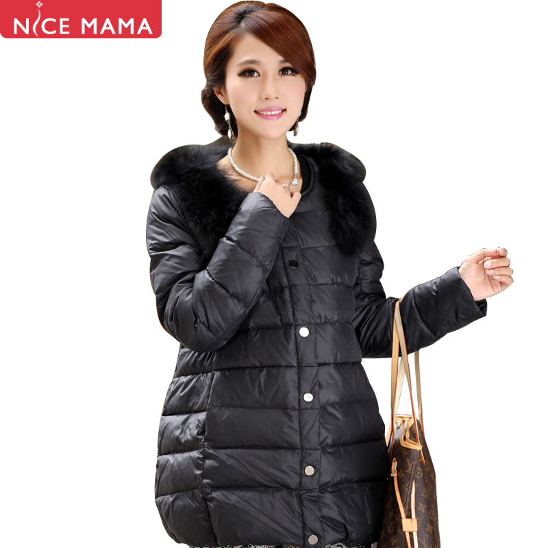 Nice mama maternity clothing winter outerwear maternity overcoat maternity down coat maternity top