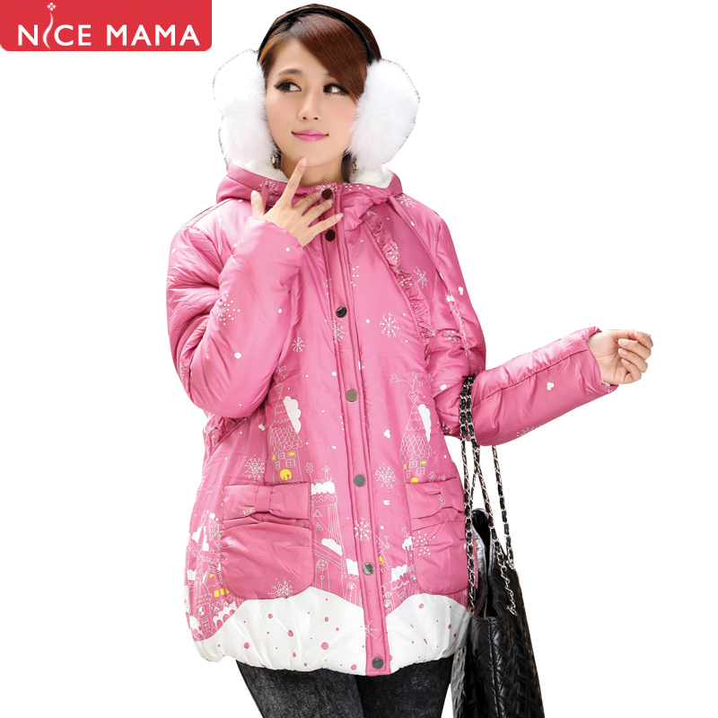 Nice mama maternity clothing winter outerwear maternity overcoat maternity thickening wadded jacket maternity outerwear
