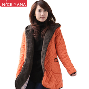 Nice mama winter maternity top plus size maternity thickening wadded jacket