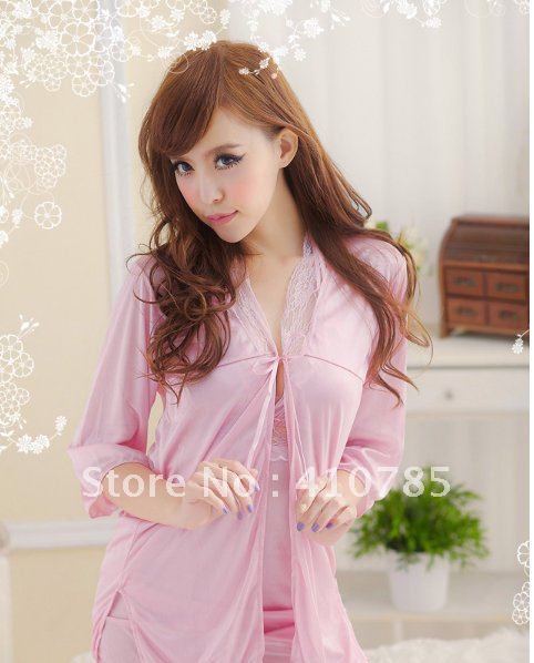 nice short sleeved pyjamas, comfortable,silk lace pyjamas for women,free shipping.lowest price.best quality