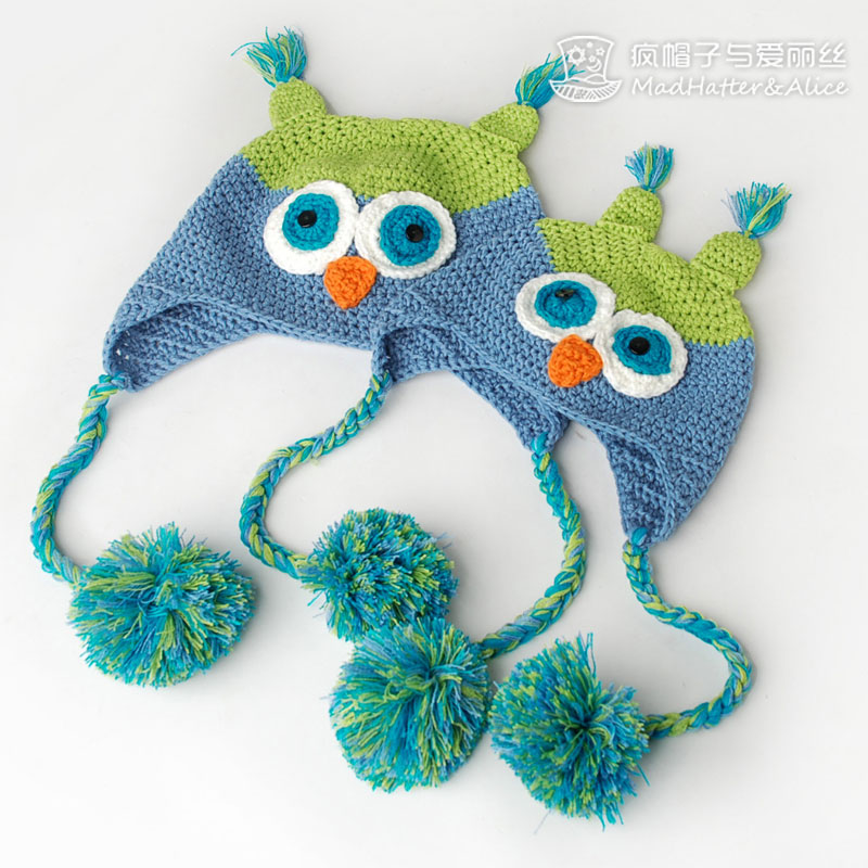 Night fairy - hat alice owl high quality knitted hat parent-child , Free Shipping
