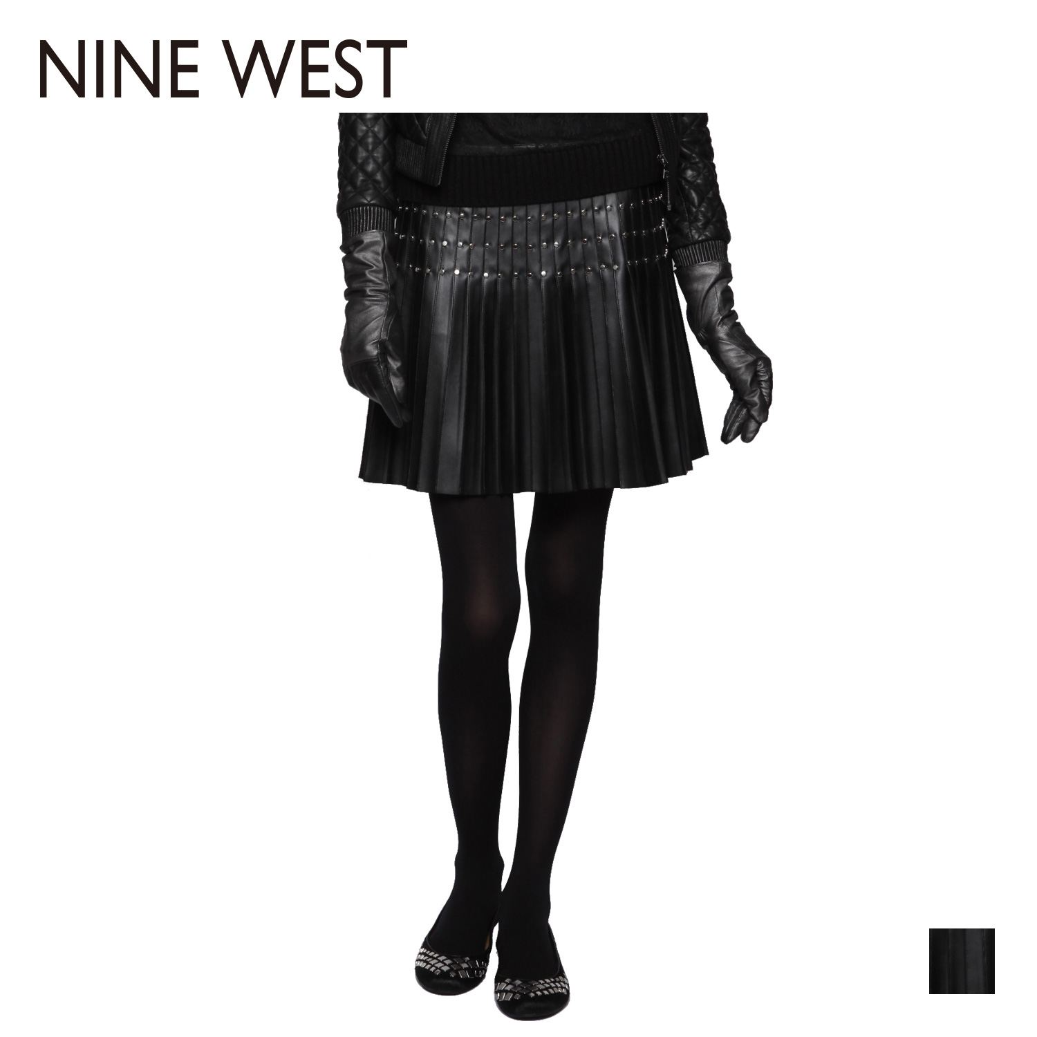 Nine west NINE WEST rivet pleated leather skirt - 3051244103 1880
