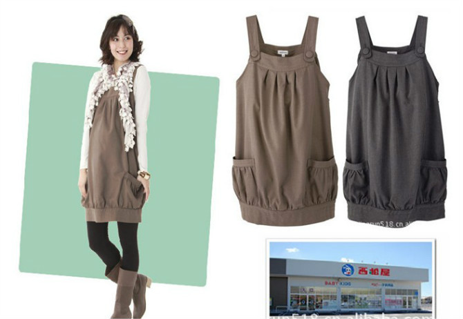 NISHIMATSUYA maternity suspender skirt tank dress one-piece dress loose 4 maternity dress