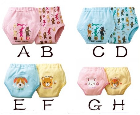NK-123,32 pcs/lot 4 layers baby Waterproof training pants cartoon boy/girl shorts pure cotton kids briefs,underwear wholesale