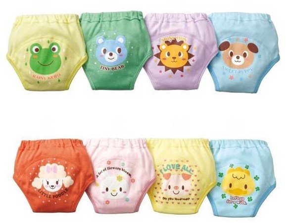 NK120,24 pcs/lot new style boy/girl training pants baby pure cotton shorts animal design 4 layers children underwear wholesale