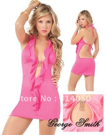 NL120 Free shipping! Women Sexy dress,Sexy costume pink mini dress,Slim backless Club Wear,High quality!One size