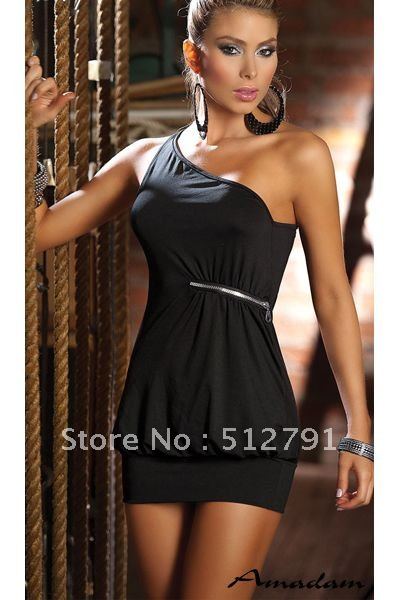 nl139/Free shipping! Women Sexy Single shoulder strap dress,Fashion mini dress,Sexy costume nightclub Wear,High quality