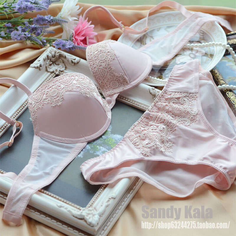 Nobility underwear lace meat pink sexy fashion bra set