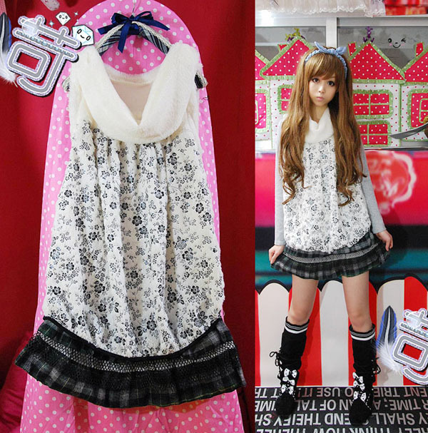 Non-mainstream clothing 2012 women's sweet all-match wincey print cake one-piece dress free shipping