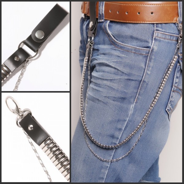 Non-mainstream kulian punk personality metal chain leather pants kulian punk kulian male kulian