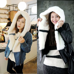 Non-mainstream winter women's 2012 new arrival sweet thermal cap plus cotton leather clothing leather cotton-padded jacket