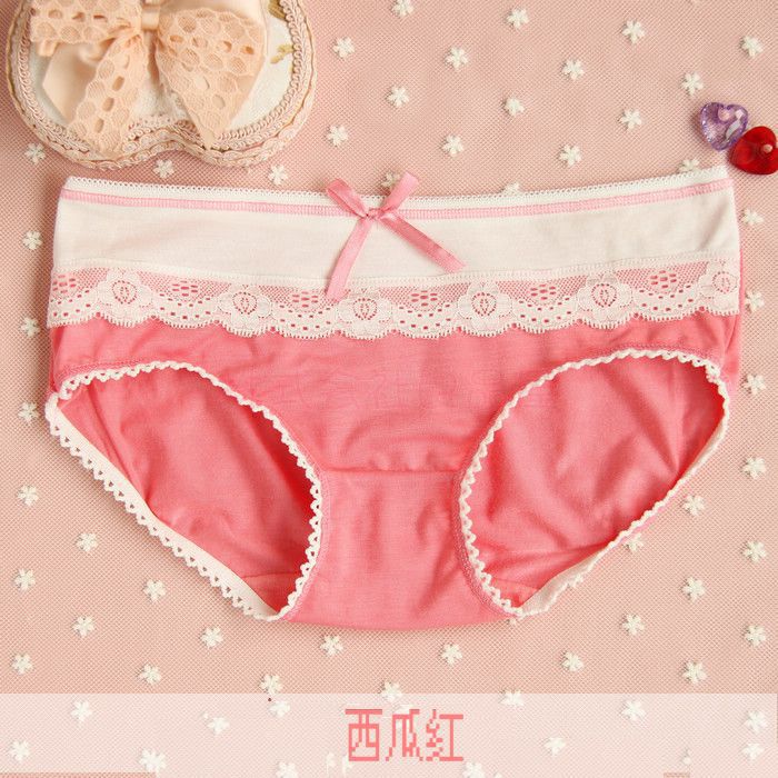 Non-trace lace design ladies underwear pure color sexy triangular pants