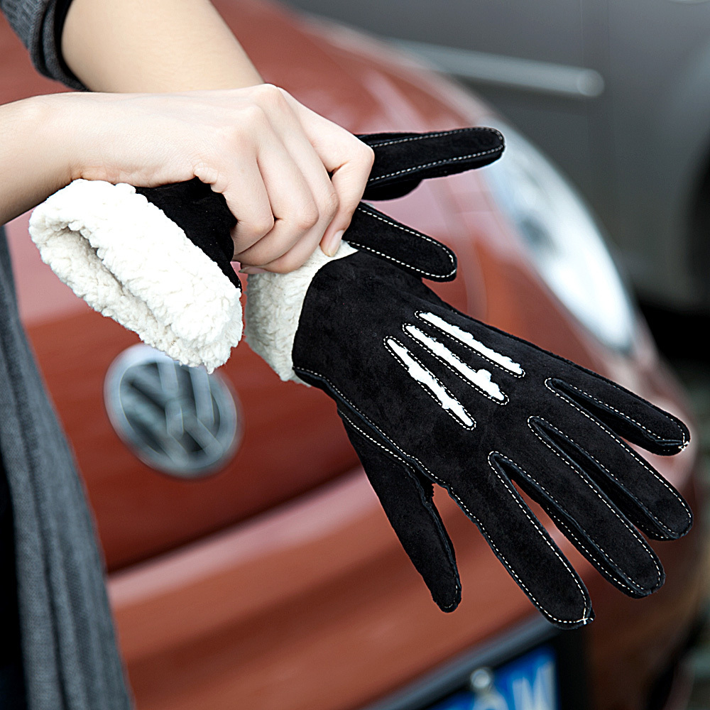 Noolders leather gloves female sheepskin winter autumn and winter thermal genuine leather sheepskin gloves w-58