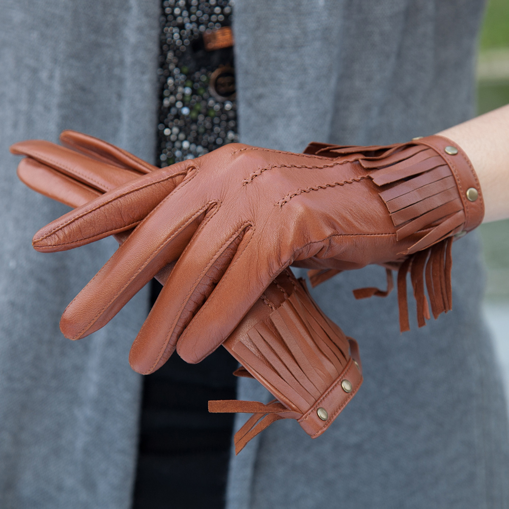 Noolders leather gloves women fashion sheepskin genuine leather gloves female winter thin w-39