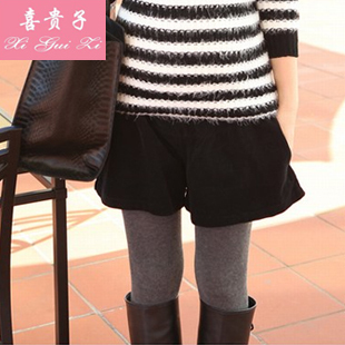 Novelty dress Small maternity clothing autumn and winter pants corduroy shorts loose legging culottes black  New Brand
