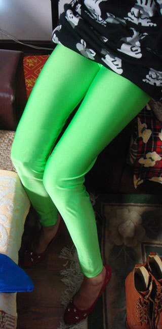Novelty sexy green fashion 9 legging socks 7895