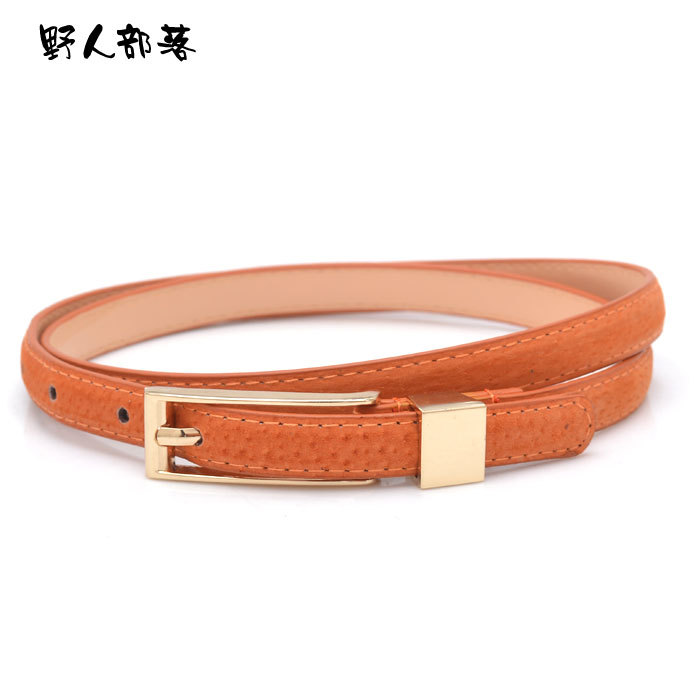 Nubuck leather women's thin belt fashion all-match candy color waist decoration 6358