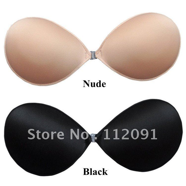 Nude Black Strapless Backless Invisible Self-Adhesive Silicone Breast Bra Pad 4 Cup