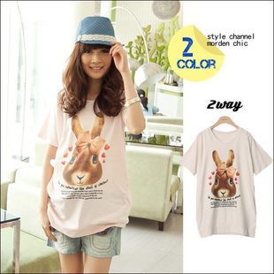 Nursing clothing spring and summer maternity clothing spring summer rabbit nursing clothes maternity t-shirt