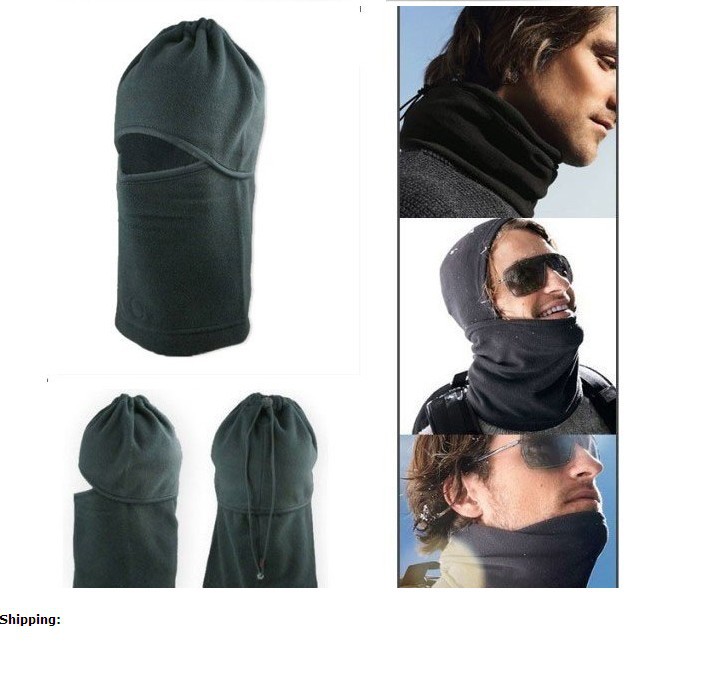 NWT Black Warm Full Face Cover Winter Ski Mask Beanie Hat Scarf Hood CS Hiking