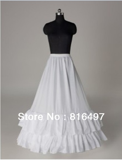 Nylon A-Line 1 Tier Floor Length Slip Style/Wedding Petticoats  CQ005