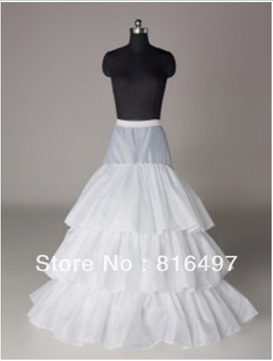 Nylon A-Line 3 Tier Floor Length Slip Style/Wedding Petticoats  CQ001