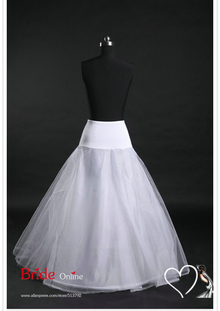 Nylon A-Line Full Gown 2 Tier Floor-length Slip Style/ Wedding Petticoats