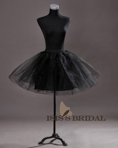 Nylon A-Line Half 3 Tier Short-Length Slip Style/ Black Wedding Petticoats Free Shipping