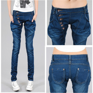 NZ044 women summer spring autumn fashion jeans denim plus size jeans denim pants black blue jeans women