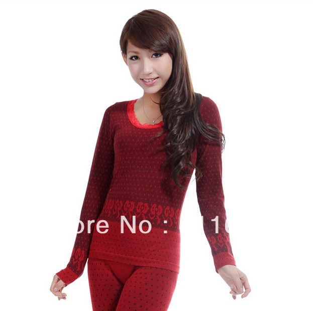 O-neck modal cotton sweater lace underwear beauty care body shaping thermal underwear hot sales