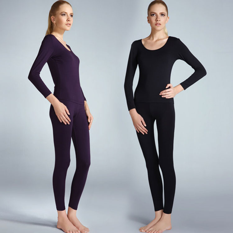 O-neck thin modal underwear set female thermal long johns set