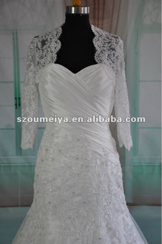 OB4 Custom Make Half Sleeve Bridal Lace Bolero