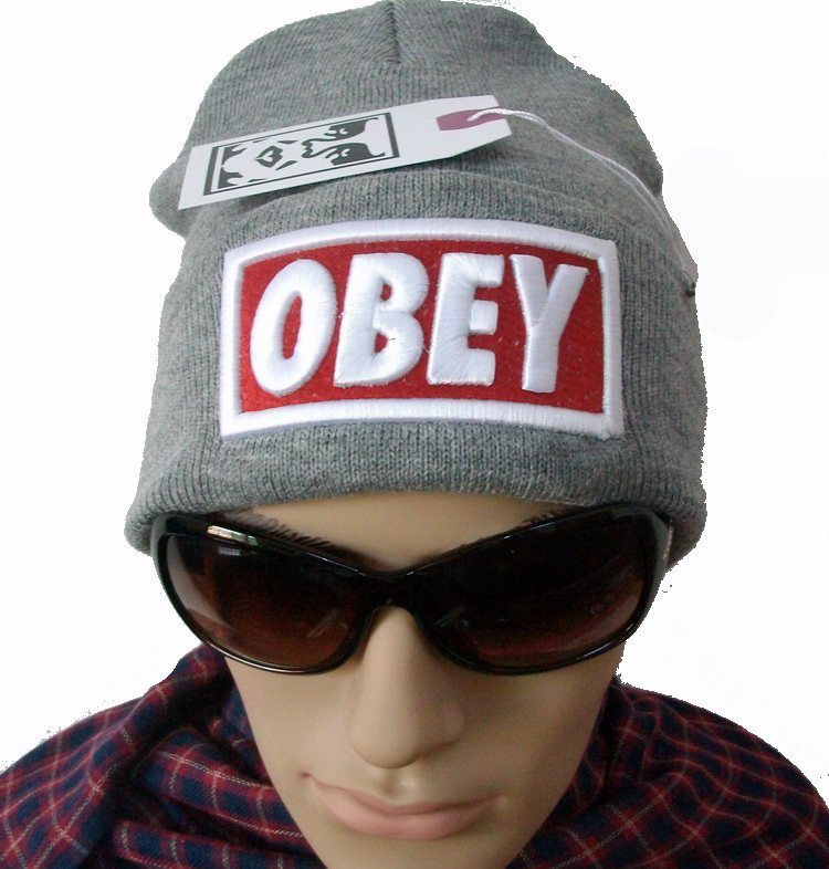 OBEY BOX LOGO beanie Hats one fit all fashion hearwear grey freeshipping