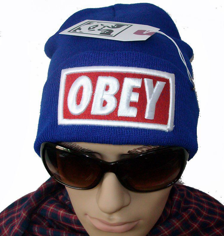 OBEY BOX LOGO beanie Hats one fit all most popular hearwear top quality blue !