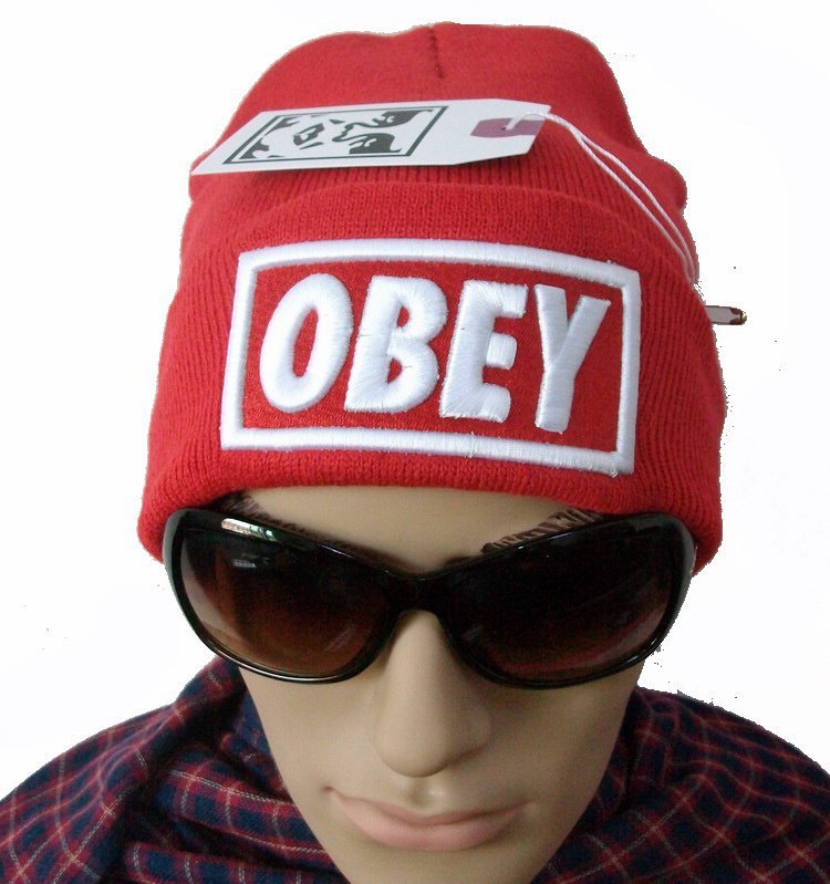 OBEY BOX LOGO beanie Hats one fit all most popular hearwear top quality red cheap selling online !