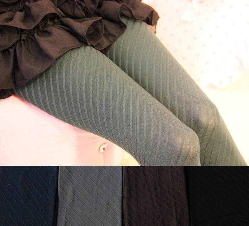 Obliquely 2013 velvet stripe legging socks female pantyhose