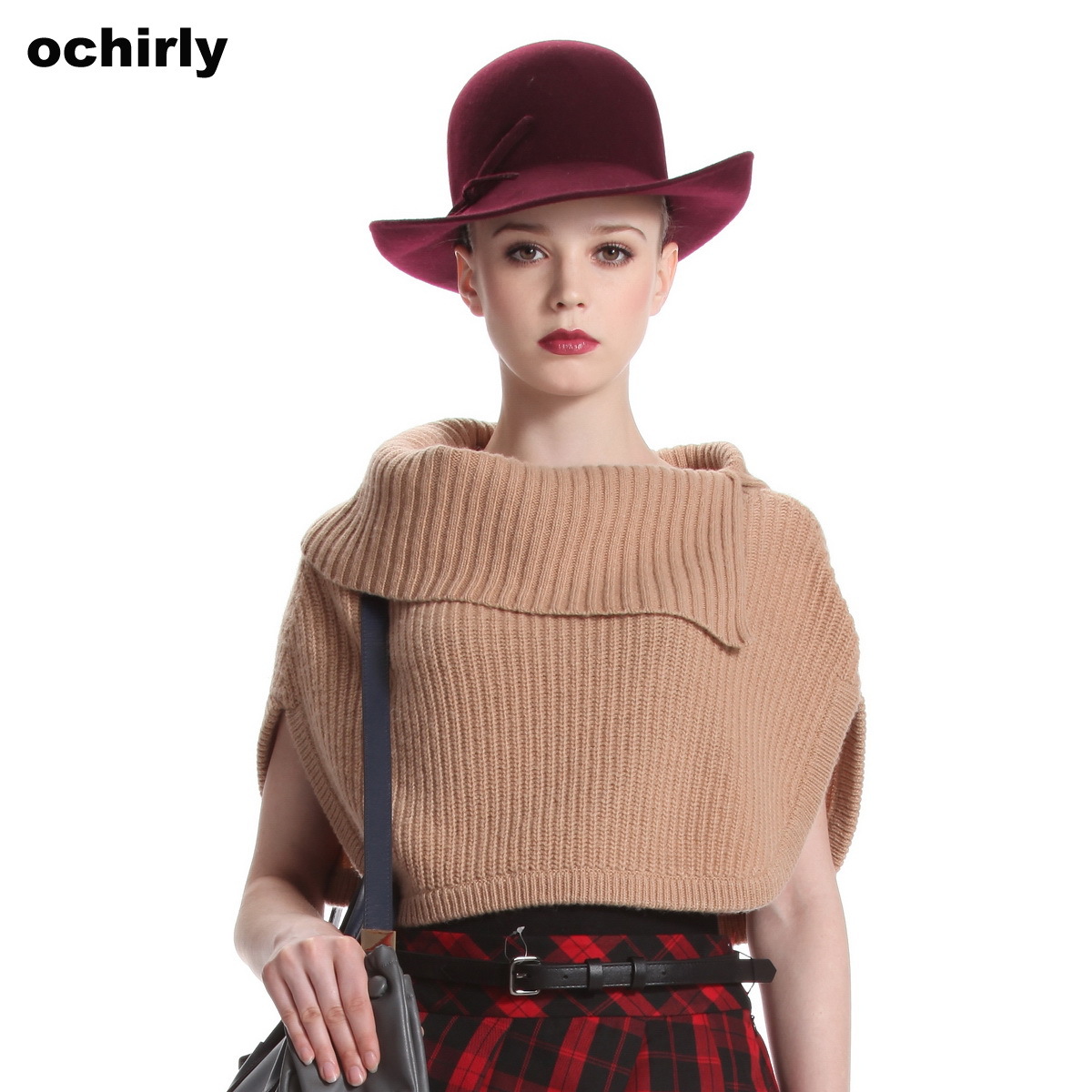 Ochirly OCHIRLY 2012 female autumn fashion wool blending thick wool knitted 1124030050