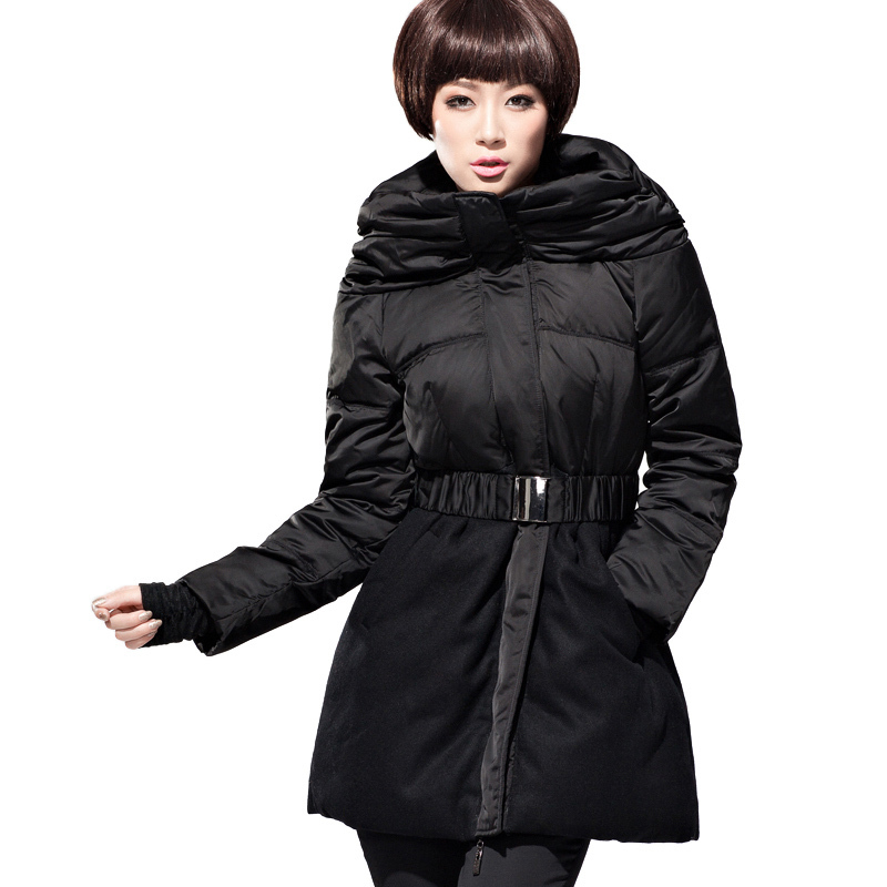 October legend 2011 winter black involucres medium-long slim thermal down coat 10951