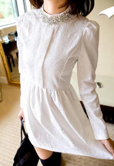 Octopussy 2013 new ladies stand collar rhinestone slim lace long-sleeve women`s dress autumn