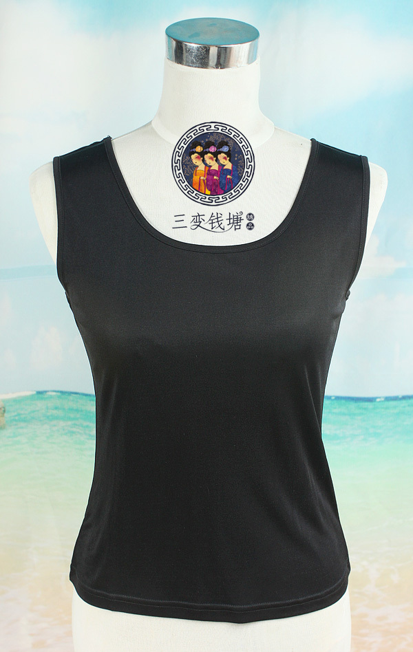 Ol all-match product summer thickening double faced silk knitted wide strap solid color vest